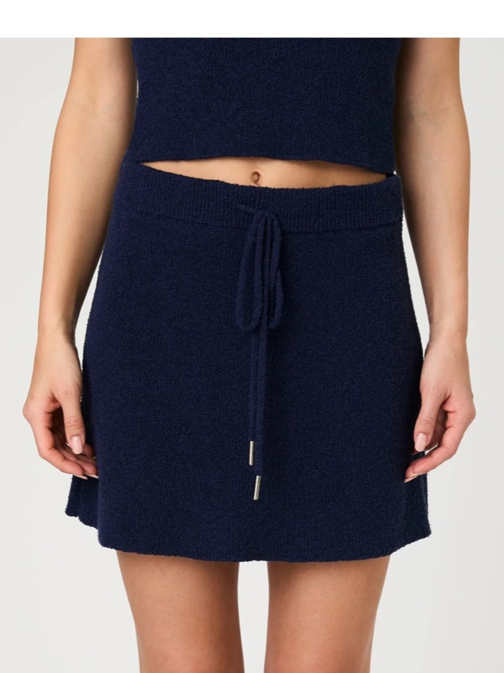 French Connection Navy Terry Spun Mini Skirt Size Small